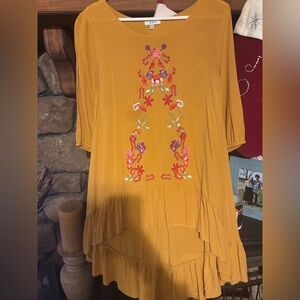 Embroidered flowy boho top